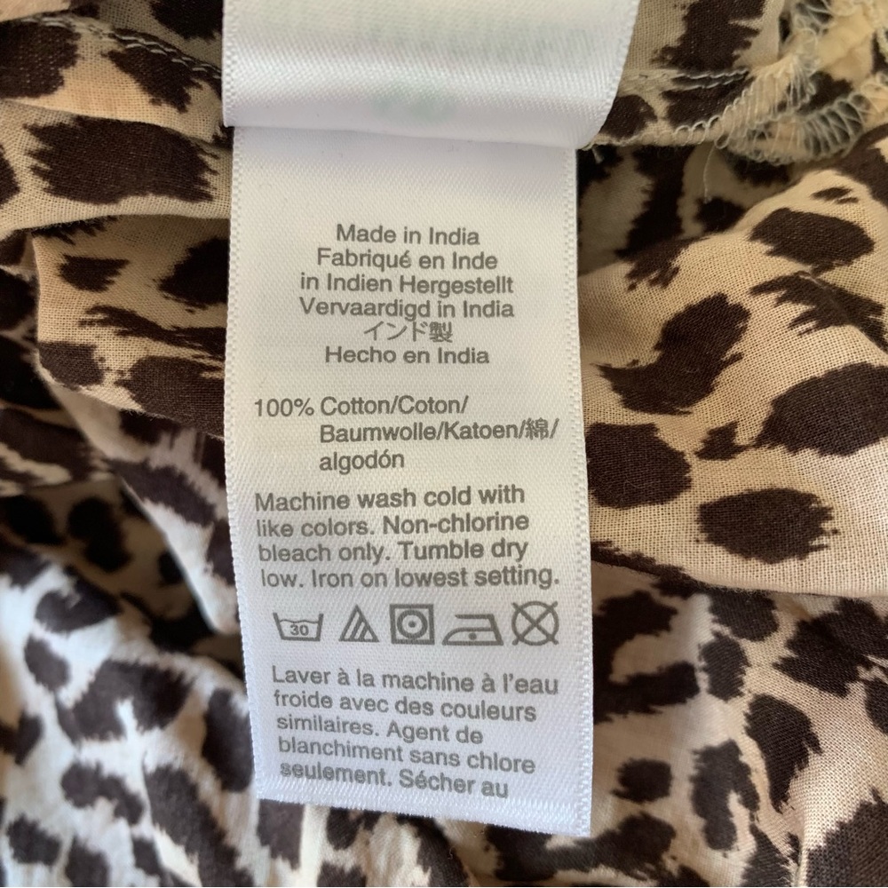 J Crew Beach Small Long Skirt Leopard Animal Print Front Tie Slits - Picture 8 of 8